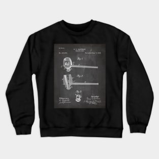 Smoking Pipe Patent - Pipe Smoker Tobacco Art - Black Chalkboard Crewneck Sweatshirt